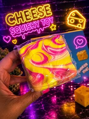 Yellow & Pink Swirl Cheese Squishy Toy